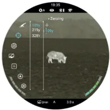 19:35 A Wireless • Zeroing 109y + 219y 109y 328y 2min A 3.0 x