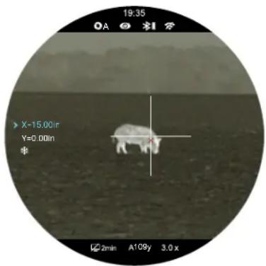 InfiRay TX60C - Adjust the reticle position of the selected zero distance. - 3