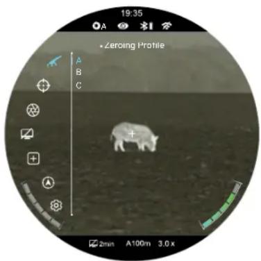 19:35 A B C • Zeroing Profile A B C 2min A100m 3.0 x