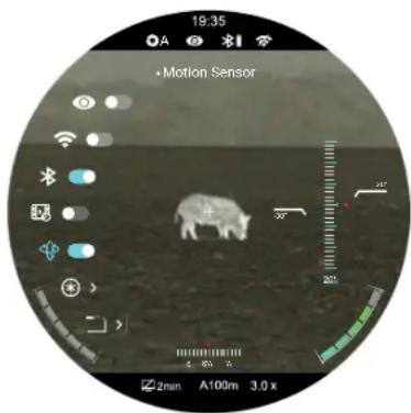 19:35 •Motion Sensor 20° 20% 4 80 70 A100m 3.0 x 2min A100m