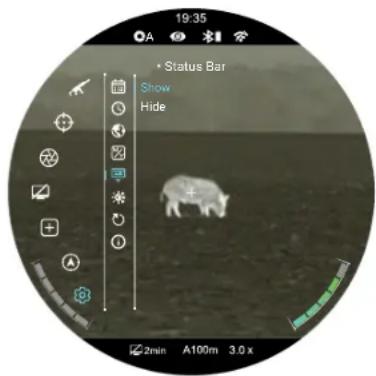 19:35 • Status Bar Show Hide 2min A100m 3.0 x