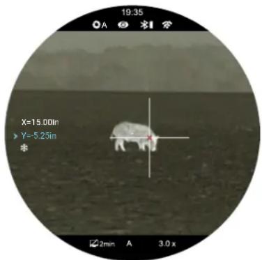 InfiRay TX60C - Adjust the reticle position of the selected zero distance. - 4