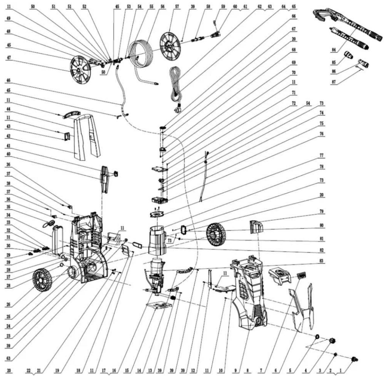 Zipper ZI-HDR165 - Explosionszeichnung / Exploded view - 1