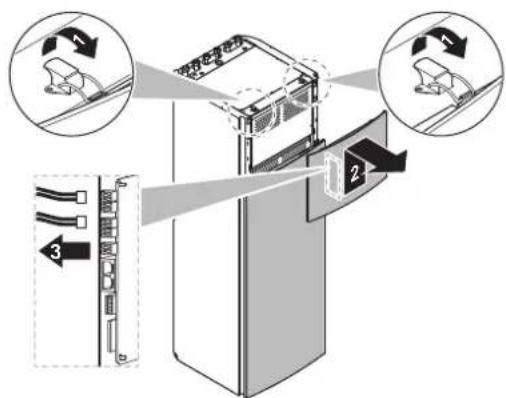 Diagram illustrating server rack installation with labeled components and directional arrows indicating movement or assembly.