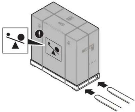 Diagram of a device with labeled components and directional arrows indicating flow or movement, including symbols like circles, triangles, and arrows.