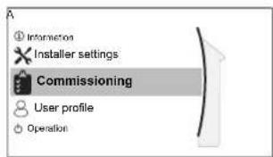 Information Installer settings Commissioning User profile Operation