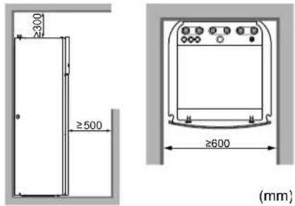 ≥300 ≥500 ≥600 (mm)