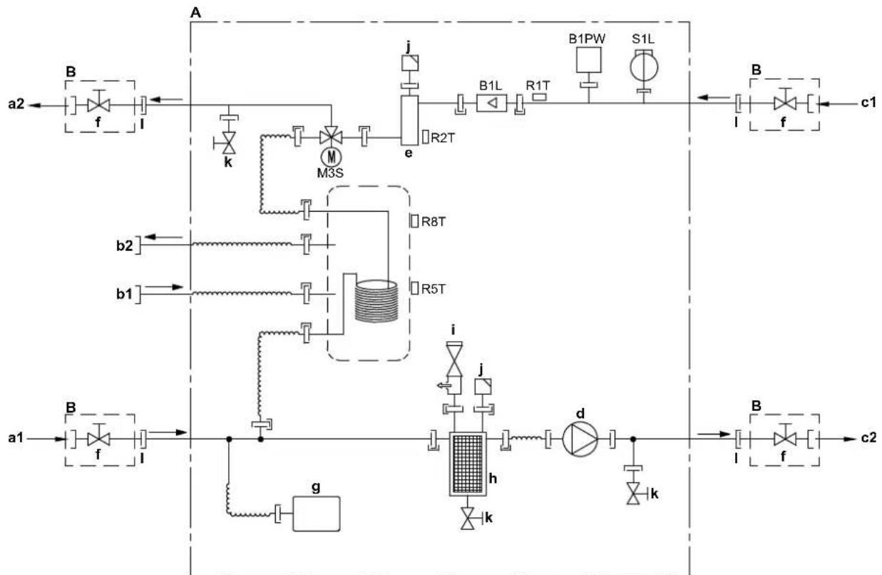 DAIKIN ETVX16S23DA9W - Piping diagram: Indoor unit - 1