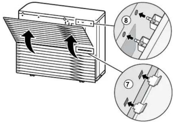 Diagram illustrating airflow or ventilation process in a refrigerant unit with labeled components and directional arrows