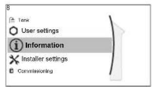 Tani User settings Information Installer settings Commissioning