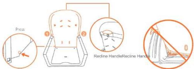 Press ① ② Recline HandleRecline Handle 0