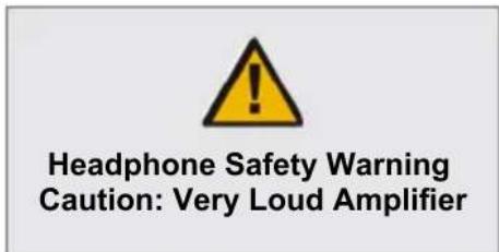 Headphone Safety Warning Caution: Very Loud Amplifier