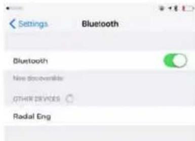 Settings Bluetooth Bluetooth New discoveries OTHER DRIVERS Radial Eng