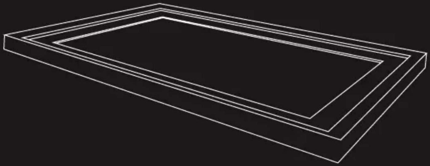 Pure geometric diagram of nested rectangles without any text, numbers, or symbols