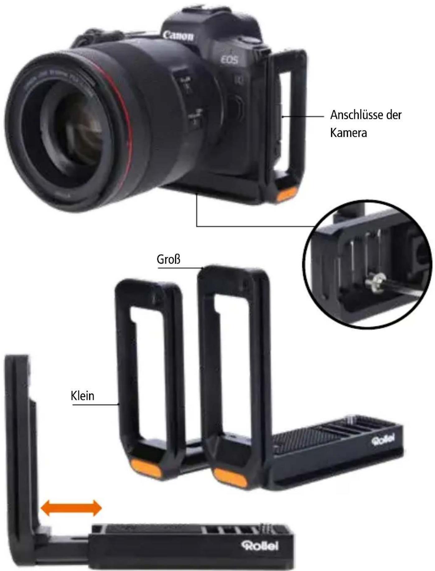 Canon EOS Anschlüsse der Kamera Groß Klein Rollel