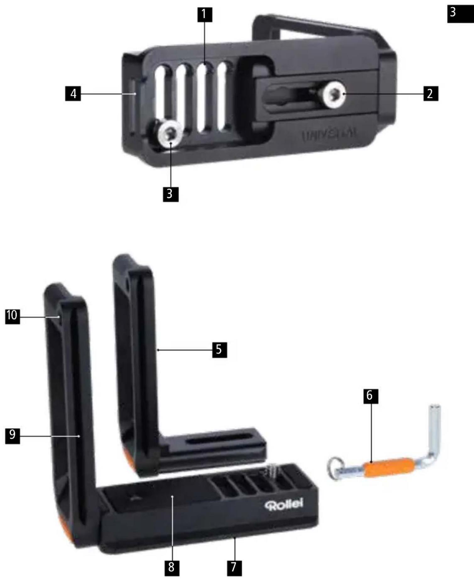 ROLLEI Universal L-Bracket - Bestandteile des L-Winkels - 1