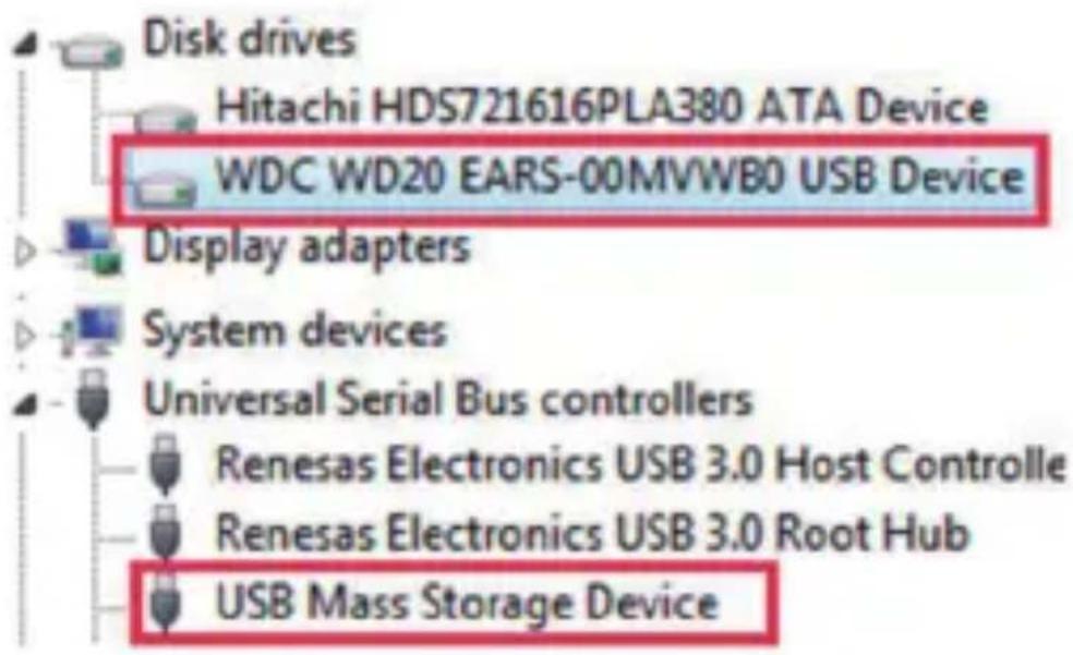 Disk drives Hitachi HDS721616PLA380 ATA Device WDC WD20 EARS-00MVWB0 USB Device Display adapters System devices Universal Serial Bus controllers Renesas Electronics USB 3.0 Host Controlle Renesas Electronics USB 3.0 Root Hub USB Mass Storage Device