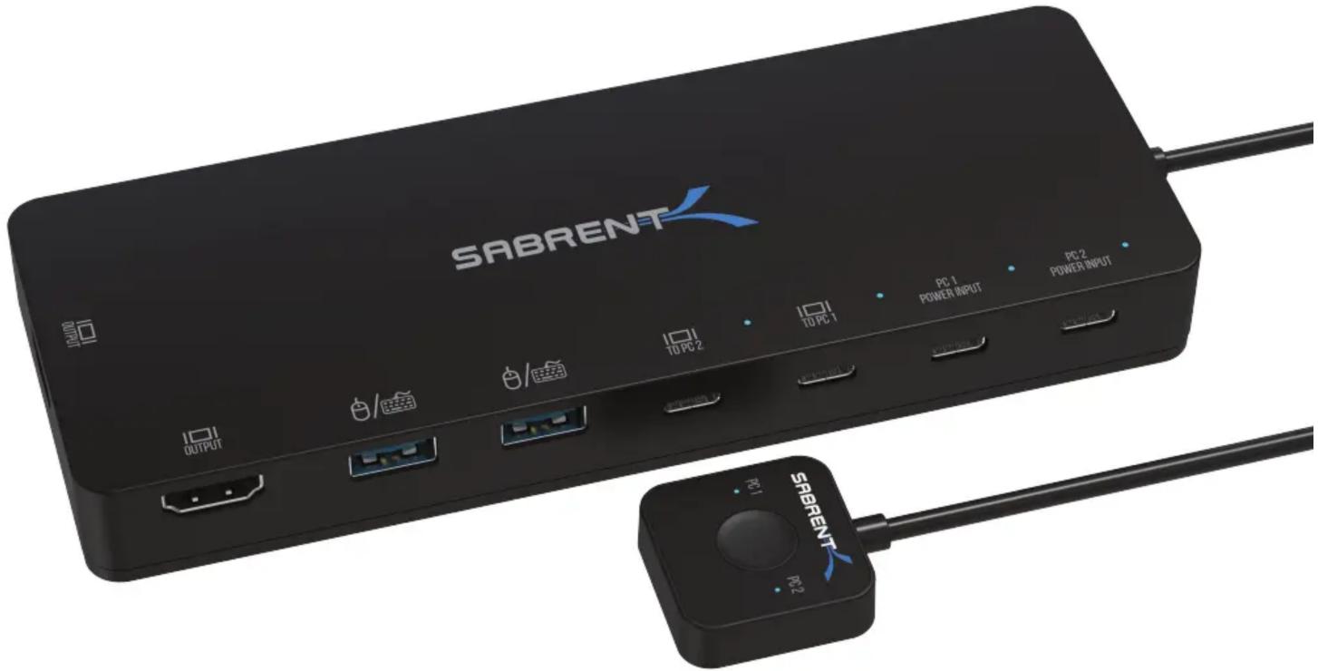 SABRENT OUTPUT / / TO PC 2 TO PC 1 PC 1 POWER INPUT PC 2 POWER INPUT R0.1 R0.2 SABRENT