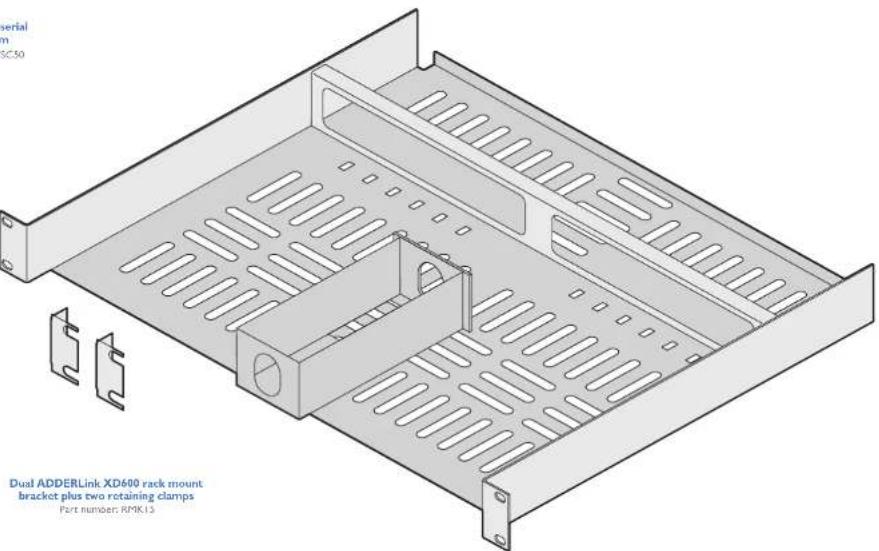 serial m SC50 Dual ADDERLink XD600 rack mount bracket plus two retaining clamps Part number: RMK15