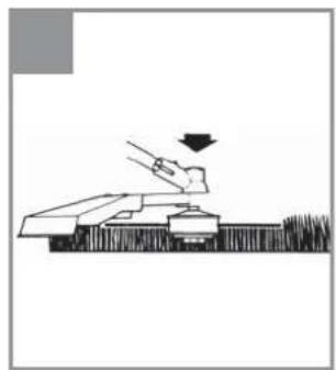 Simple line drawing of a person using a tool on a platform, with no text or symbols present.