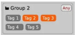 Group 2 Any Tag 1 Tag 2 Tag 3 Tag 4 Tag 5