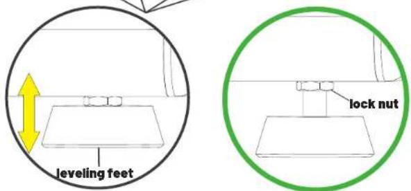 leveling feet lock nut