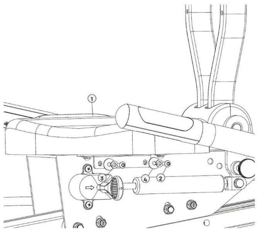 Technical diagram of a mechanical device with numbered components and labeled parts