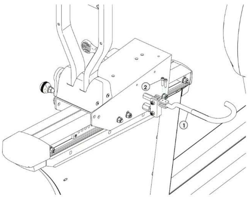 Technical diagram of a mechanical device with numbered components, likely for assembly or maintenance reference.