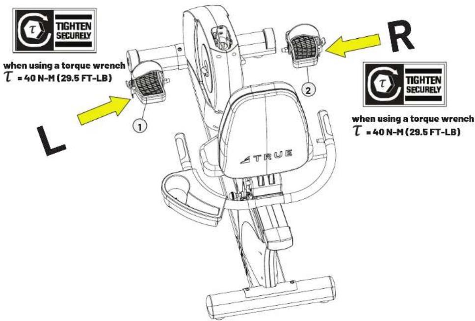 TIGHTEN SECURELY when using a torque wrench τ = 40 N-M (29.5 FT-LB) L 1 2 R TIGHTEN SECURELY when using a torque wrench τ = 40 N-M (29.5 FT-LB)