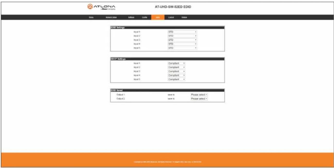 AT-LONA at New company AT-UHD-SW-52ED EDID Name Network Editor Tools Tools Tools Output Value EVID Settings Input 1 STD Input 2 STD Input 3 STD Input 4 STD Input 5 STD HDCP Settings Input 1 Compliant Input 2 Compliant Input 3 Compliant Input 4 Compliant Input 5 Compliant EVID Saved Output 1 save to Please select + Output 2 save to Please select + [Copyright © 2019] Please buy. @UHD-SW-52ED EDID