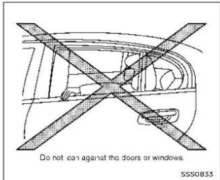 Do not can against the doors or windows. SSS0833