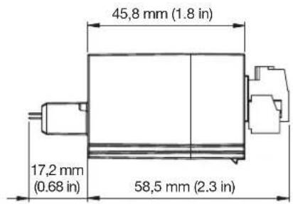 45,8 mm (1.8 in) 17,2 mm (0.68 in) 58,5 mm (2.3 in)