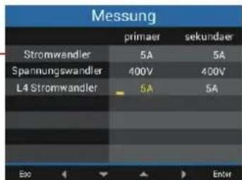 Messung primaer sekundauer Stromwandler 5A 5A Spannungswandler 400V 400V L4 Stromwandler 5A 5A Eco Enter