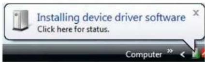 Installing device driver software Click here for status. Computer >