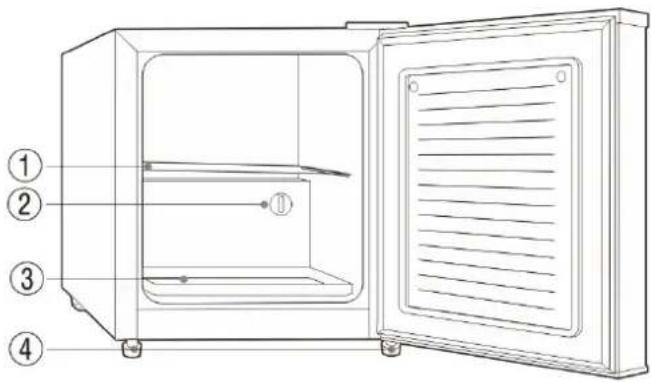 Technical diagram of a microwave oven with numbered components for identification