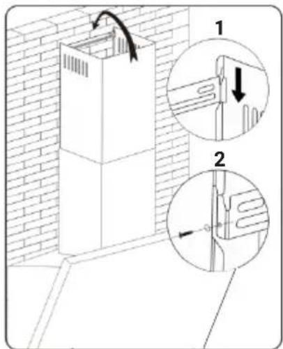 Diagram illustrating brick wall corner installation with labeled components and directional arrows indicating movement or force.