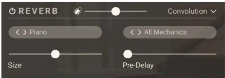 REVERB Convolution < > Piano < > All Mechanics Size Pre-Delay