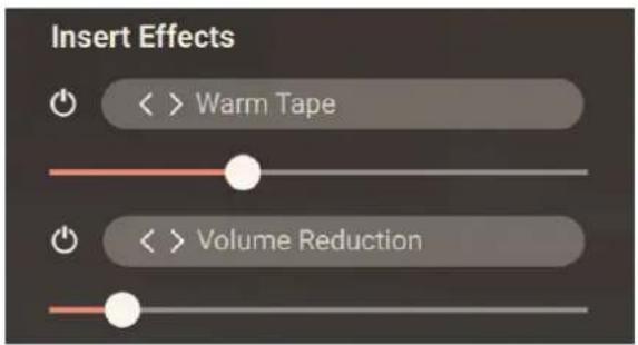 Insert Effects Warm Tape Volume Reduction
