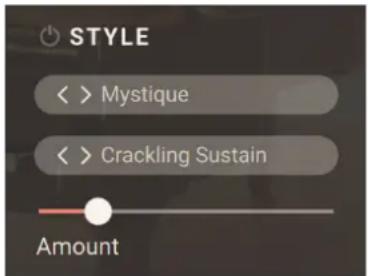STYLE < > Mystique < > Crackling Sustain Amount
