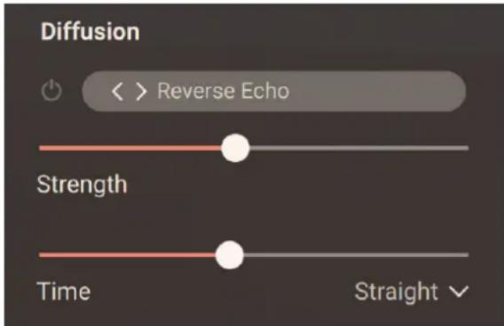 Diffusion << Reverse Echo Strength Time Straight