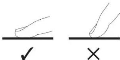 Diagram showing two hand-drawn symbols: a checkmark and an X, likely indicating correct and incorrect states.