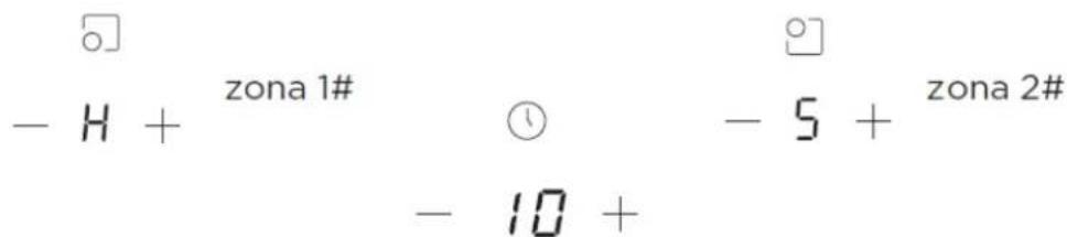 - H + zona 1# - 5 + zona 2# - 10 +