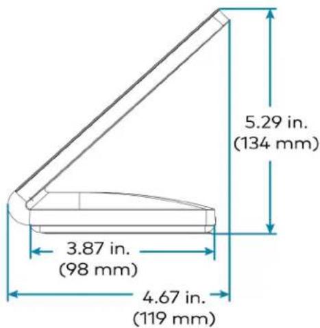 5.29 in. (134 mm) 3.87 in. (98 mm) 4.67 in. (119 mm)