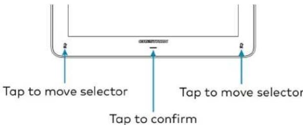 Tap to move selector Tap to move selector Tap to confirm