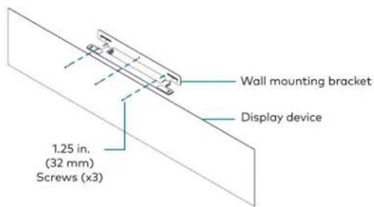 Wall mounting bracket Display device 1.25 in. (32 mm) Screws (x3)