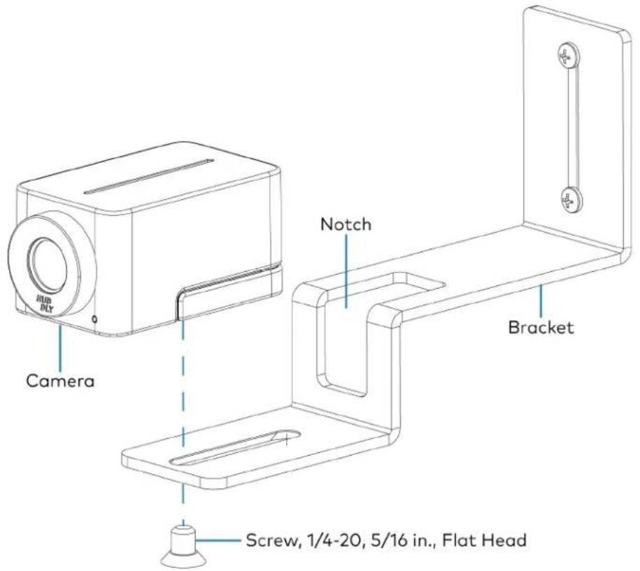 RUB BLT Camera Notch Bracket Screw, 1/4-20, 5/16 in., Flat Head