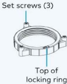 Set screws (3) Top of locking ring