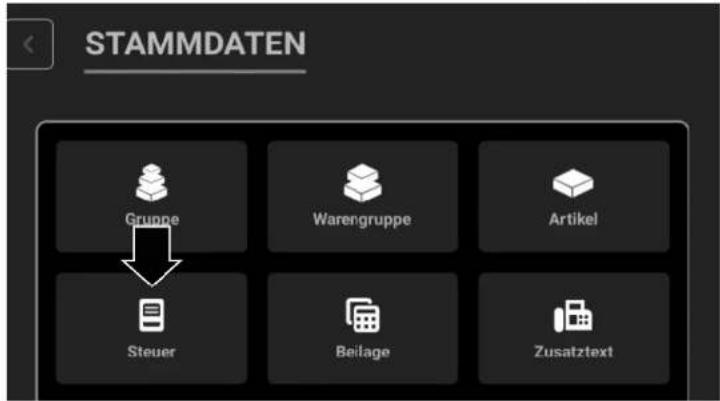 STAMMDATEN Gruppe Warengruppe Artikel Steuer Beilage Zusatztext