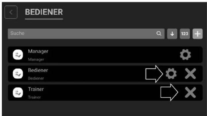 BEDIENER Suche 123 Manager Manager Bediener Bediener Trainer Trainer