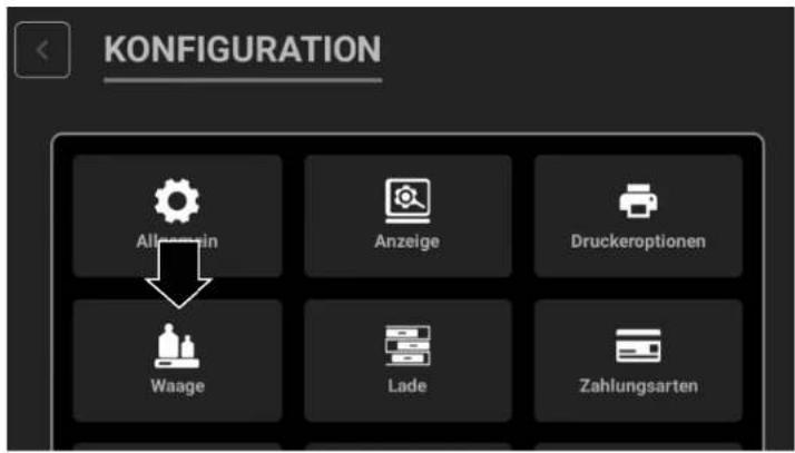 KONFIGURATION All-Remain Anzeige Druckeroptionen Waage Lade Zahlungsarten